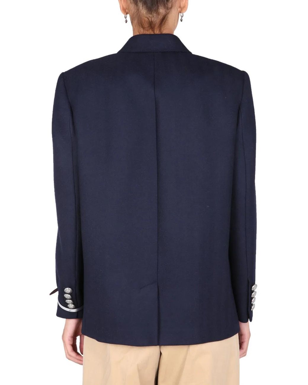 McQueen Blue Double-Breasted Jacket
