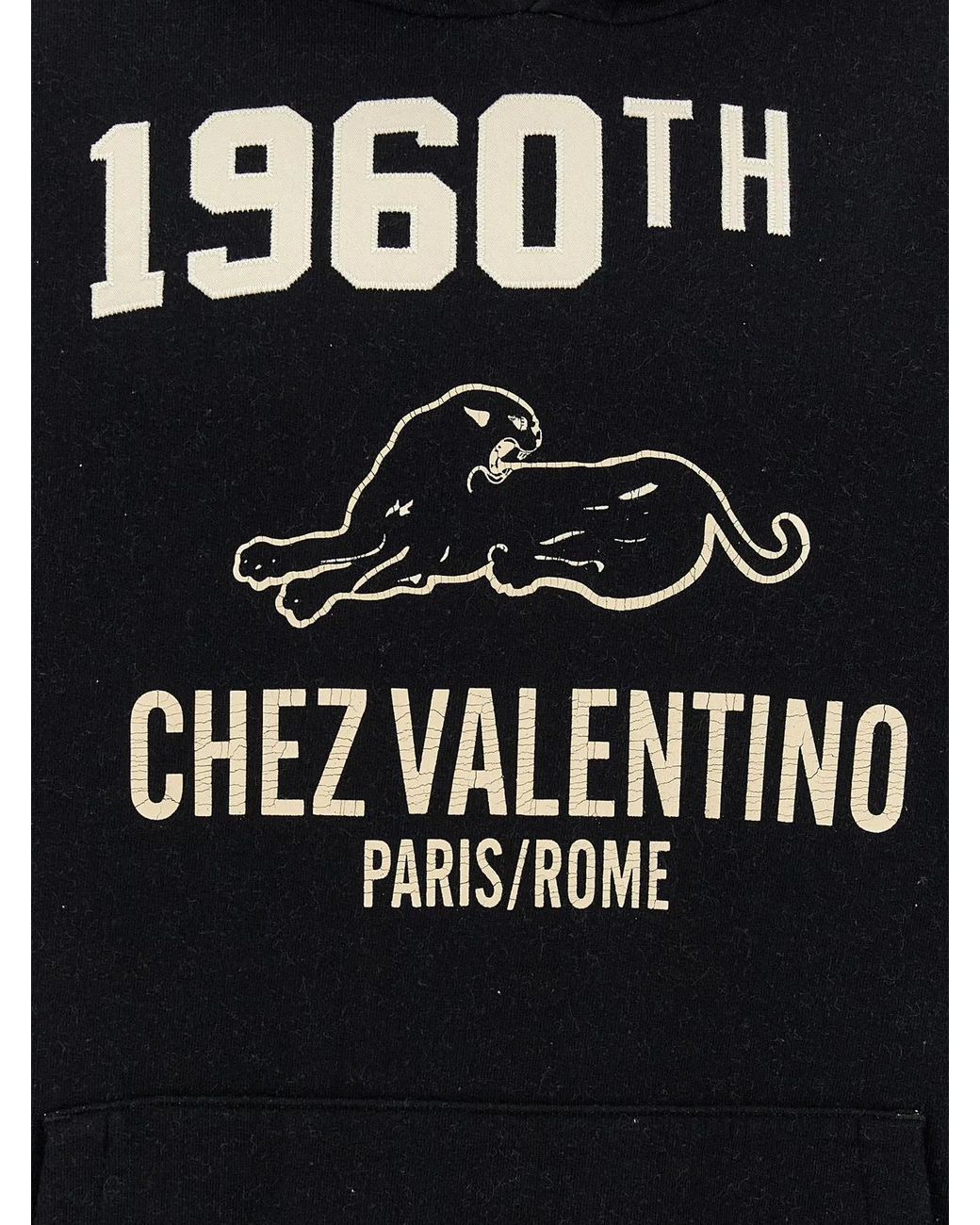 Valentino Garavani Black Printed Hoodie for men