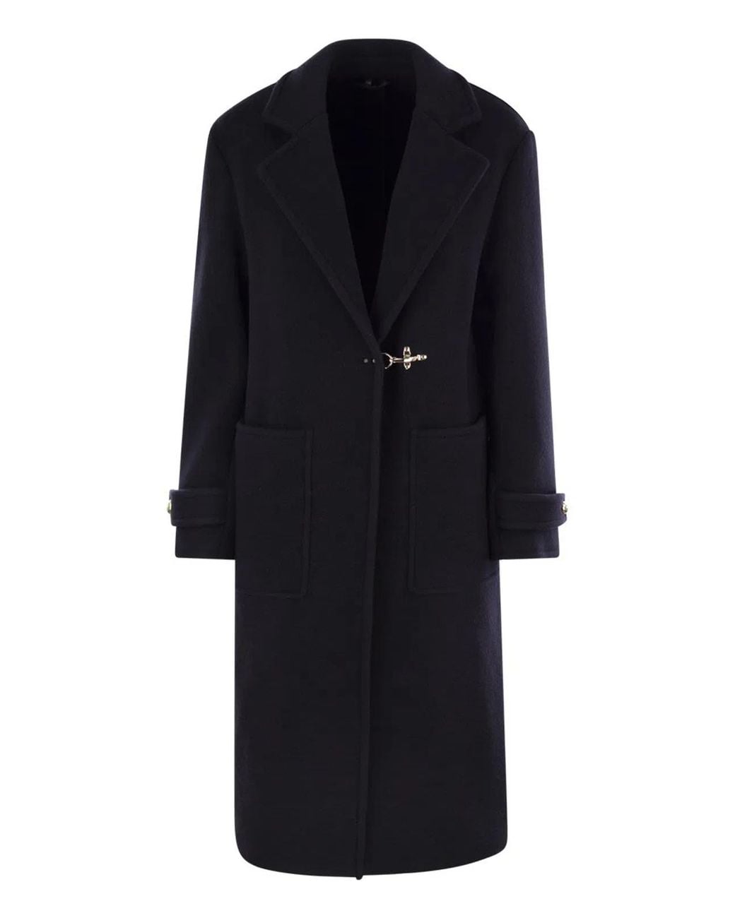 Fay Black Wool And Cashmere Coat