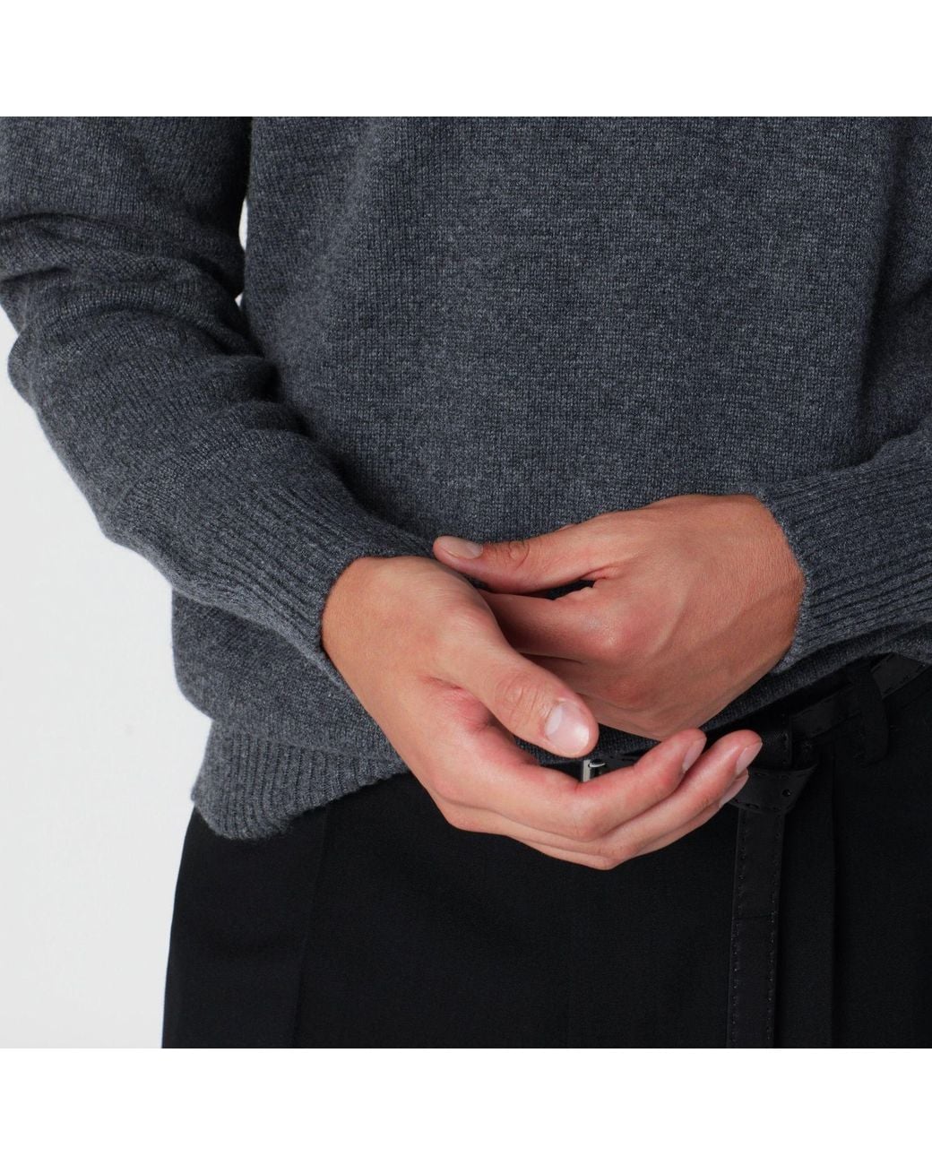 Drumohr Gray Crewneck Sweater for men