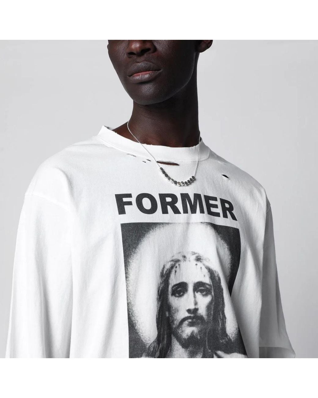 DAGGER White Former It Girl Long-Sleeve T-Shirt for men