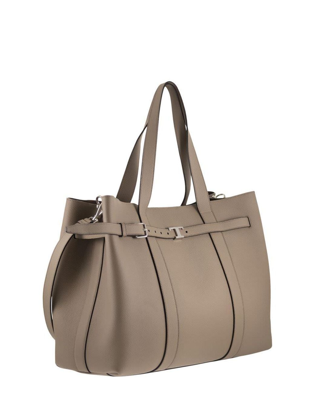 Tod's Brown Tumbled Calfskin Leather Tote Bag for men