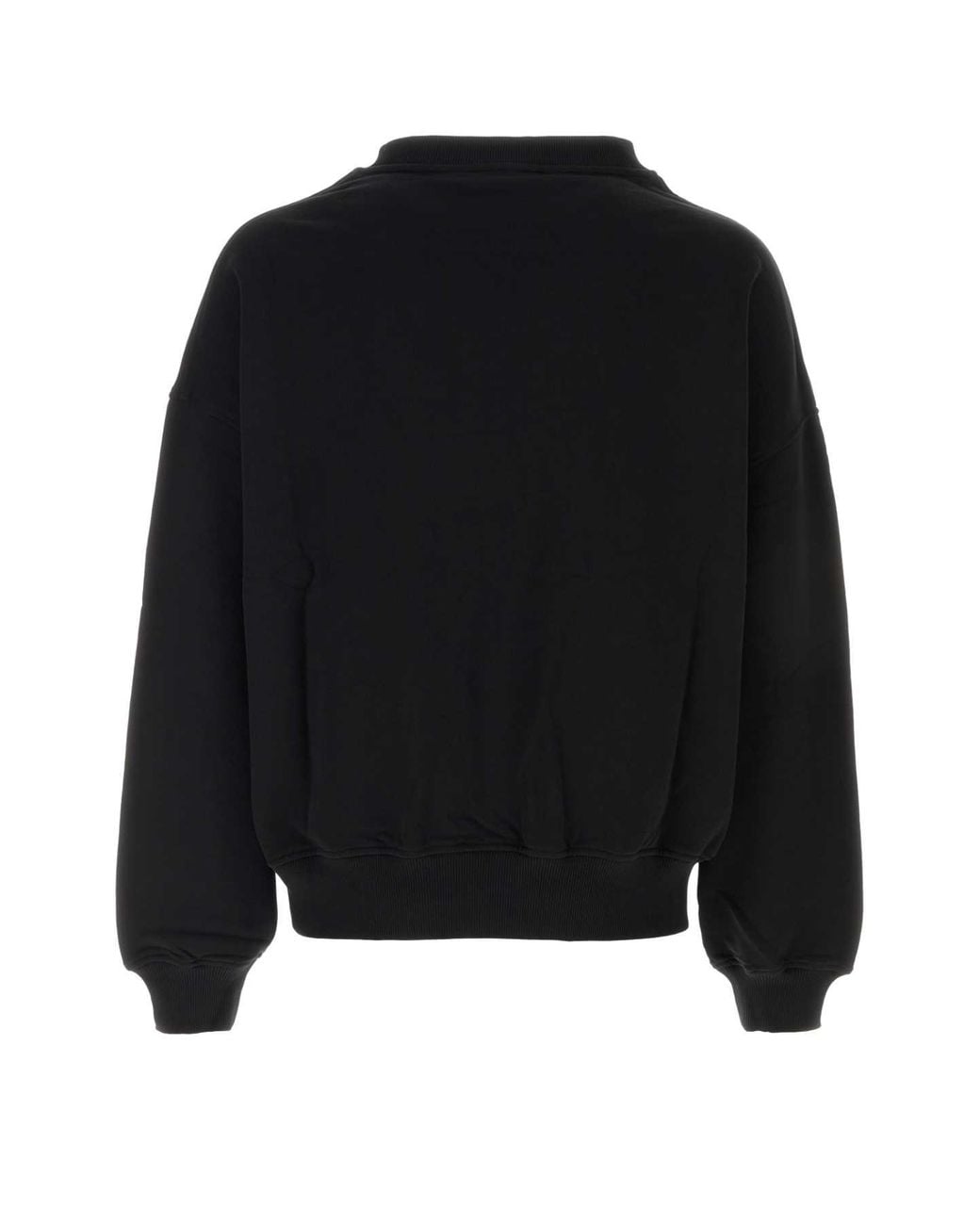 Palm Angels Black Brushed Palm Tree Loose Crew for men