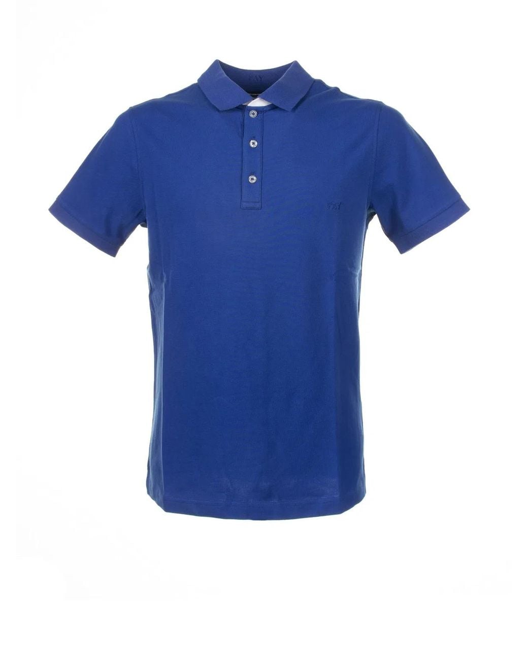 Fay Blue Electric Short-Sleeved Polo Shirt for men
