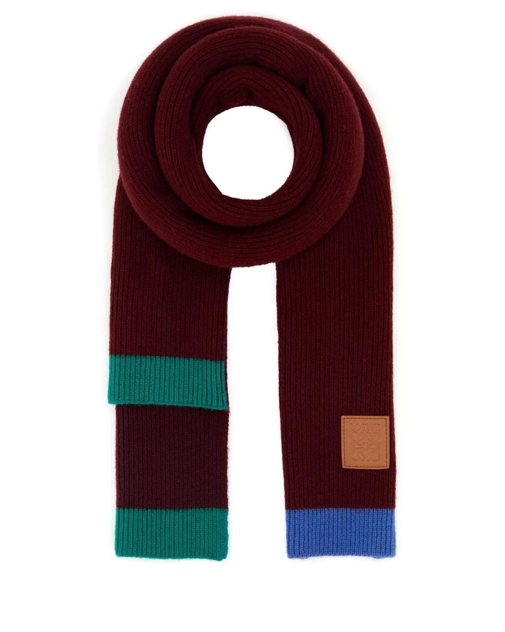 Loewe Purple Burgundy Wool Scarf