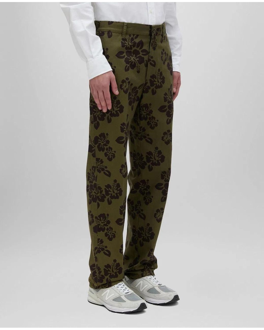 Aspesi Green Pantalon Estampado Hibisco for men
