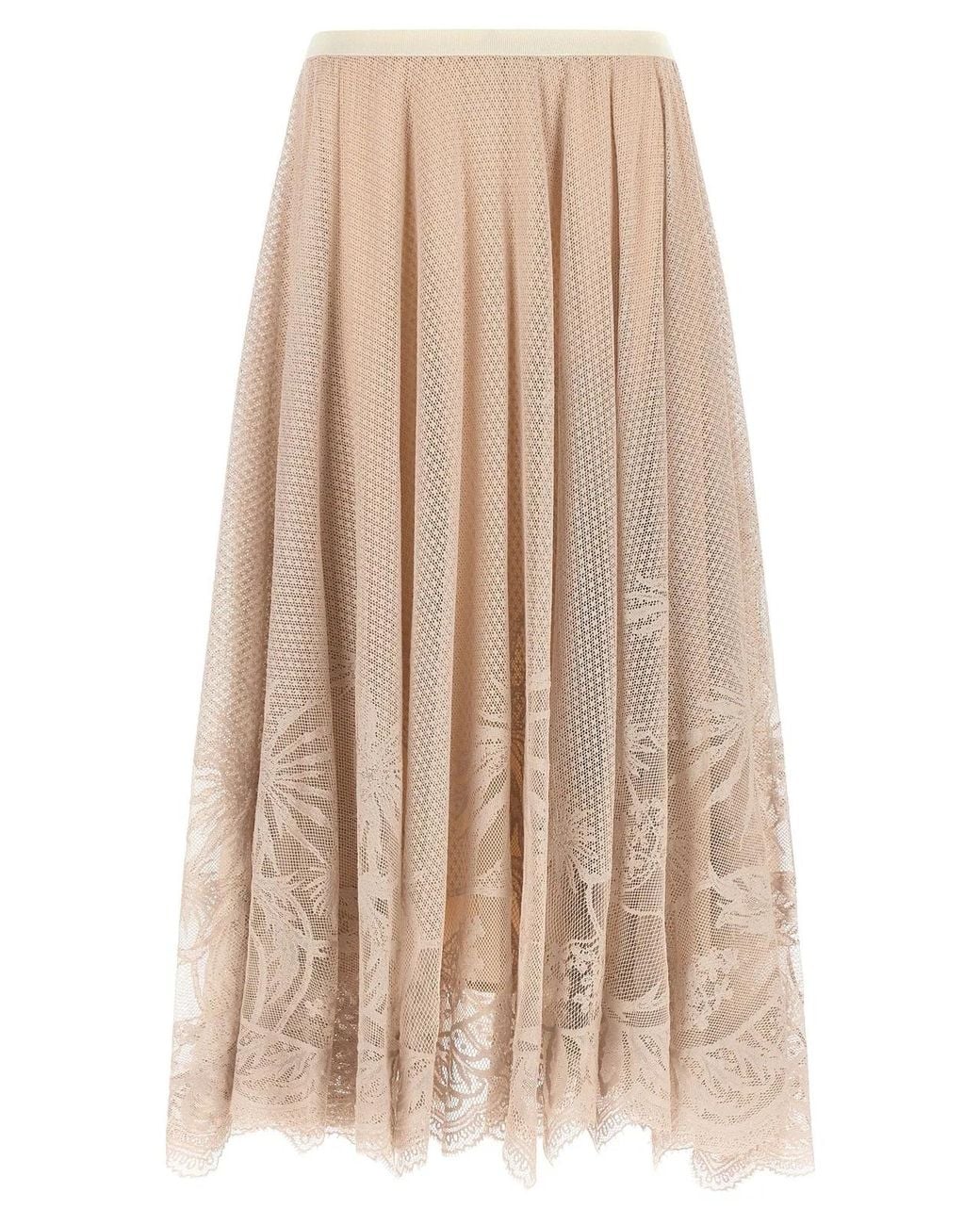 Fabiana Filippi Natural Jacquard Lace Skirt