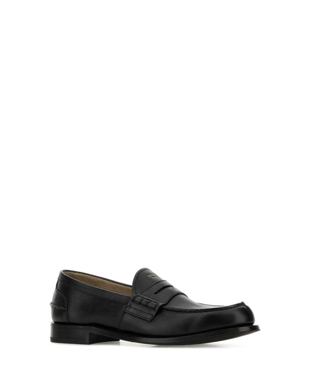 Prada Black Classic Leather Loafers for men