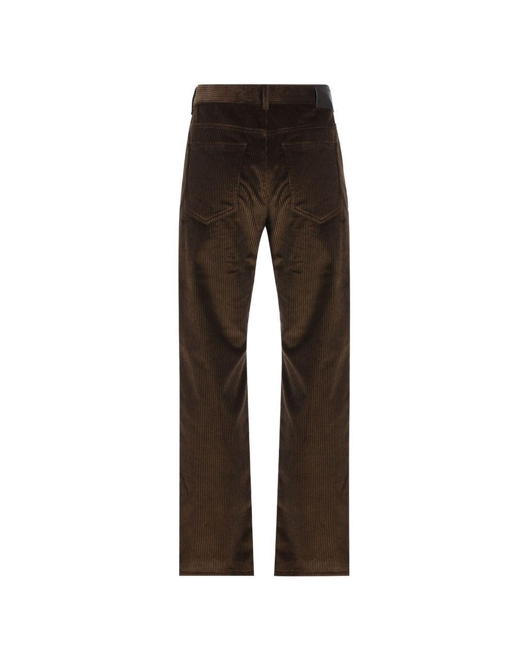Loewe Brown Cotton Corduroy Pants for men
