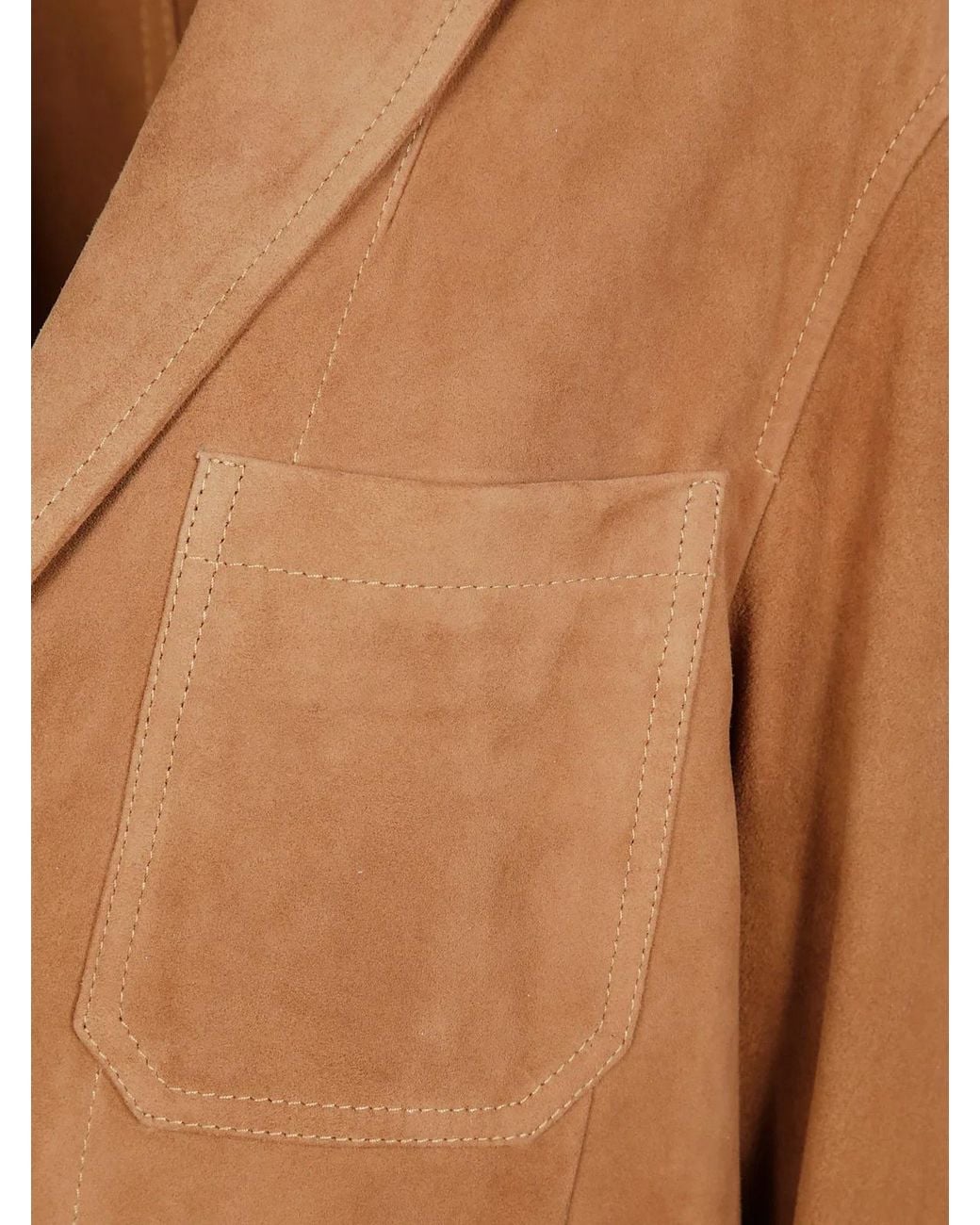 Polo Ralph Lauren Brown Suede Jacket With Three Buttons