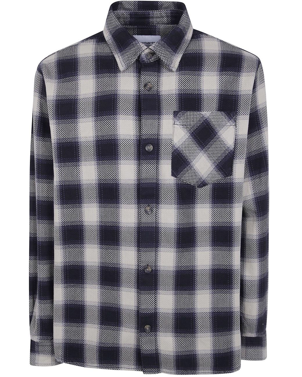 Carhartt Blue L/ "Dayne" Shirt Cotton Herringbone, 10.6 Oz Dayne Check for men