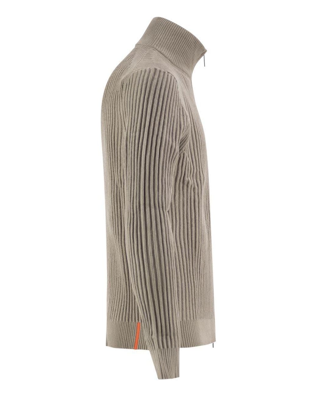 Rrd Gray Ribbed Zip-Up Cardigan for men