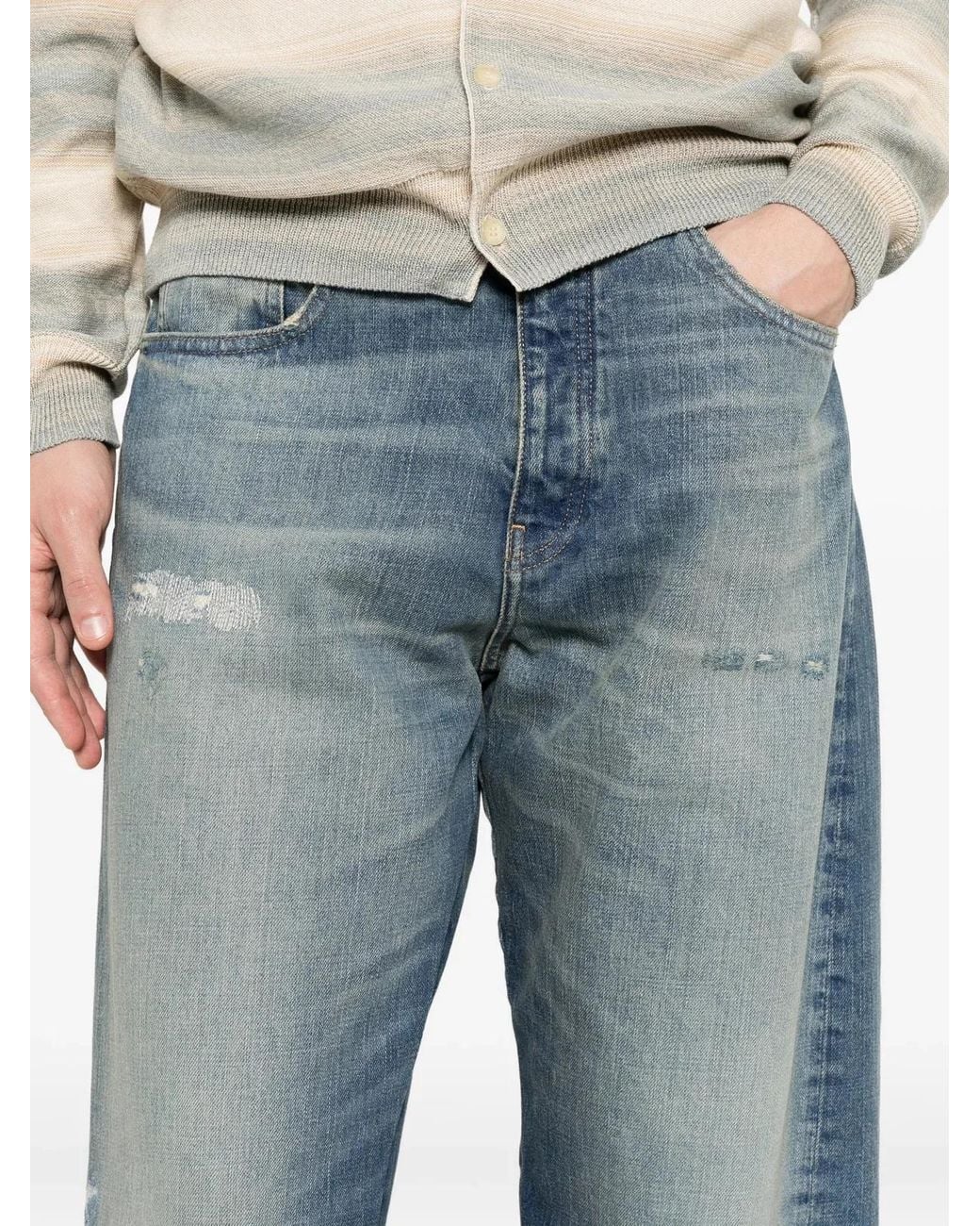 sunflower Blue Wide Twist Jeans for men