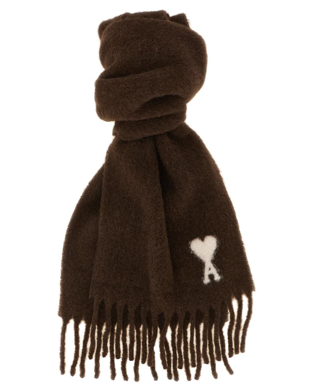 AMI Black 'Ami De Coeur' Scarf