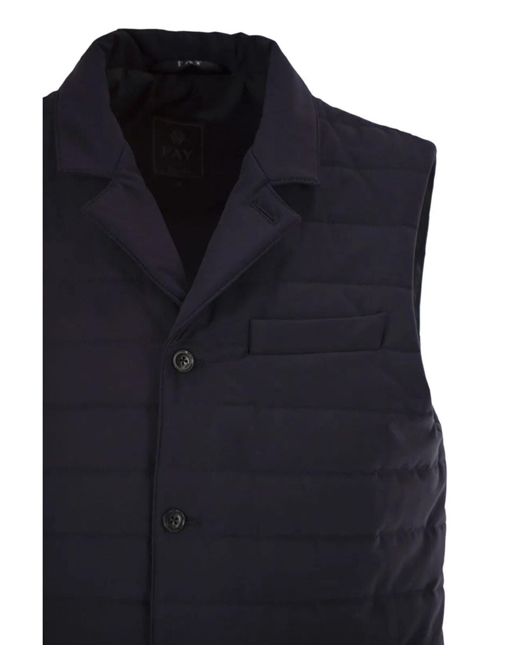 Fay Blue Quilted Stretch Nylon Waistcoat for men