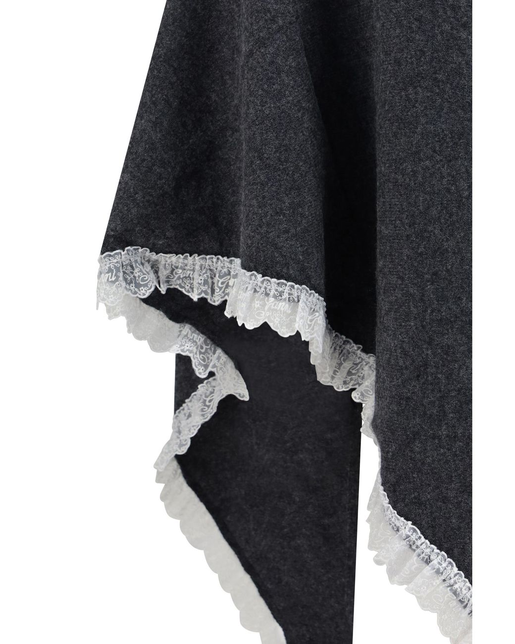Ganni Blue Openwork Wool Cape