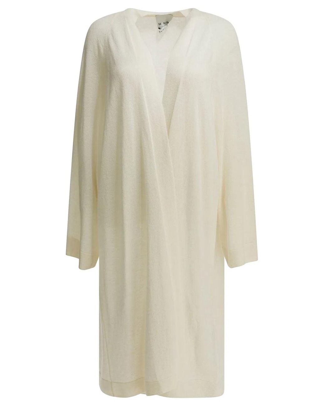 Sa Su Phi White Silk Blend Long Cardigan