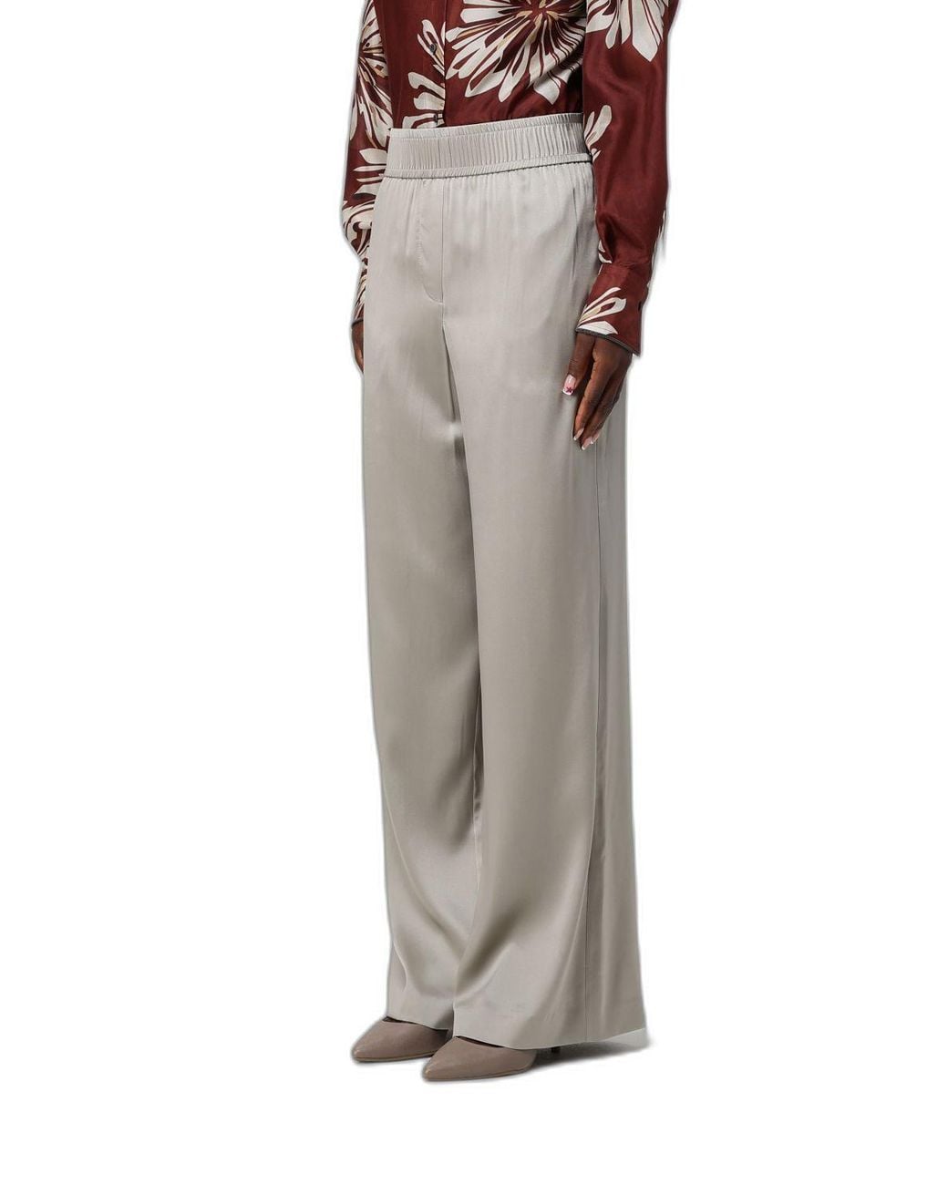 Brunello Cucinelli Green Silk Satin Track Pants