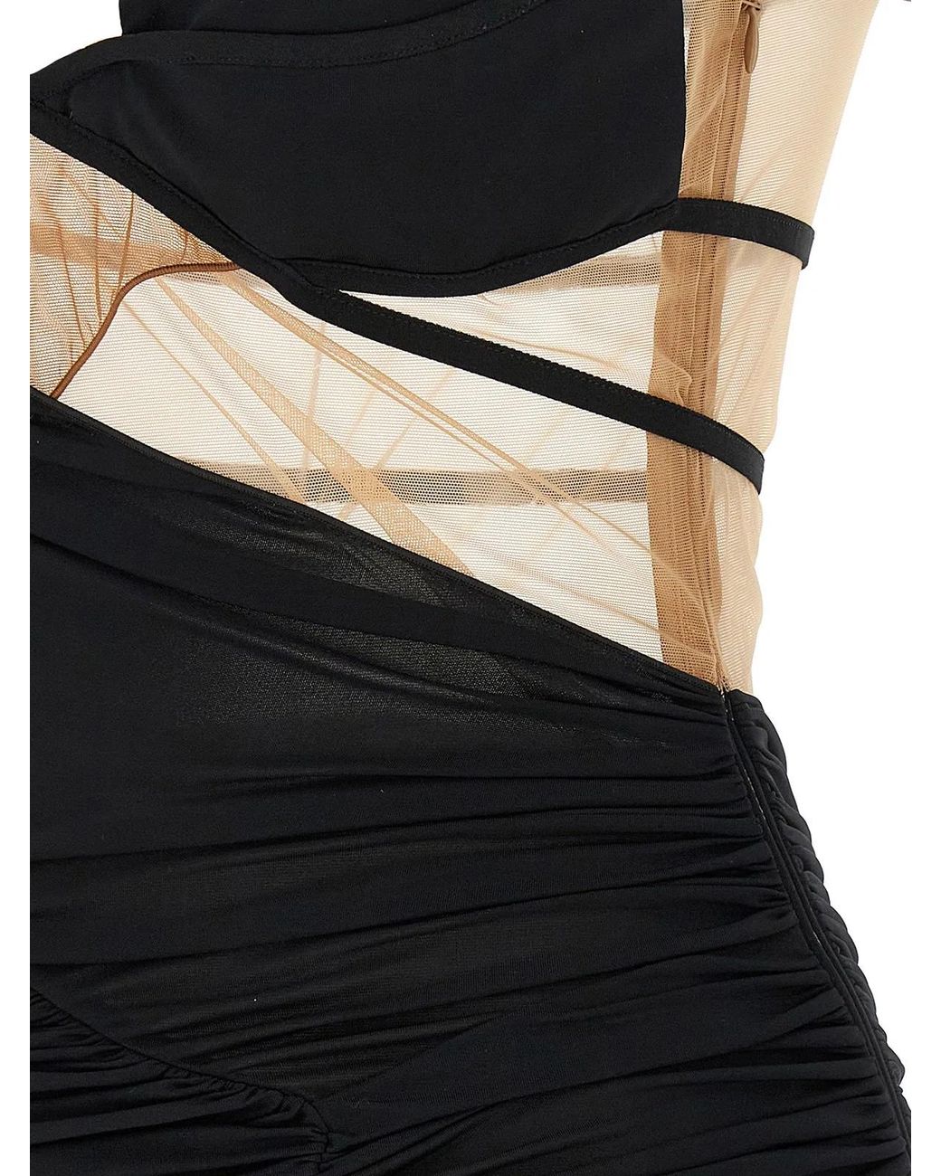 Nensi Dojaka Black Drapped Mini Dress' Dress