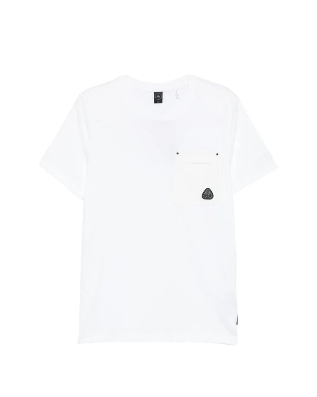 Moose Knuckles White Dalon T-Shirt With Chest Pocket for men