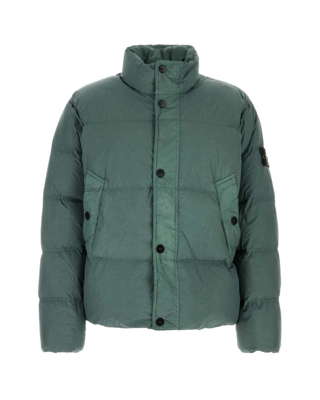 Stone Island Green Nylon Down Jacket for men