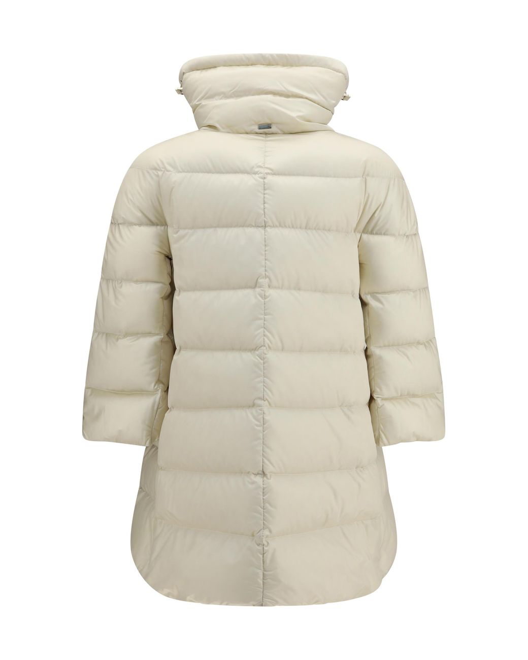 Herno White Long Cleofe Padded Puffer Jacket