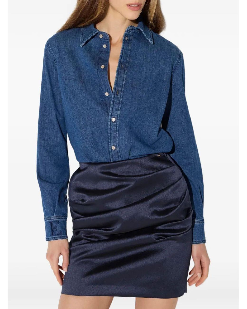 Elisabetta Franchi Blue Camisa Mod.Jeans