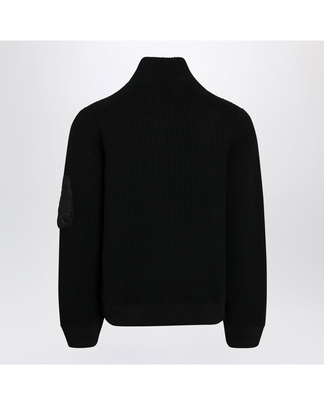 Sacai Black Fisherman Wool Knit Cardigan for men