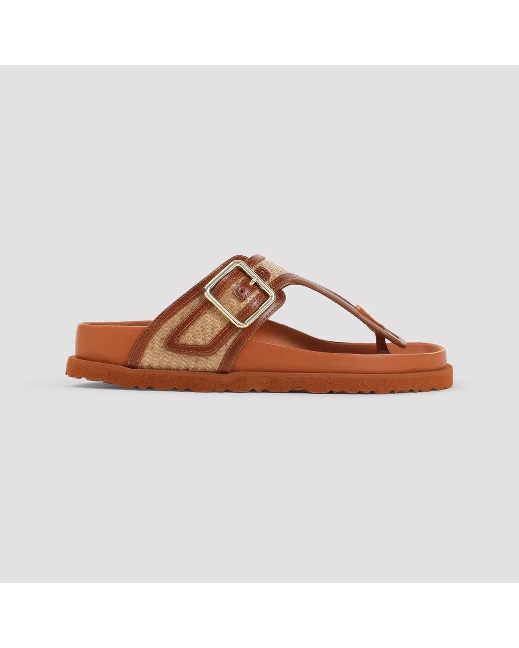 Birkenstock Brown Ginger Gizeh Frames Raffia Saldals