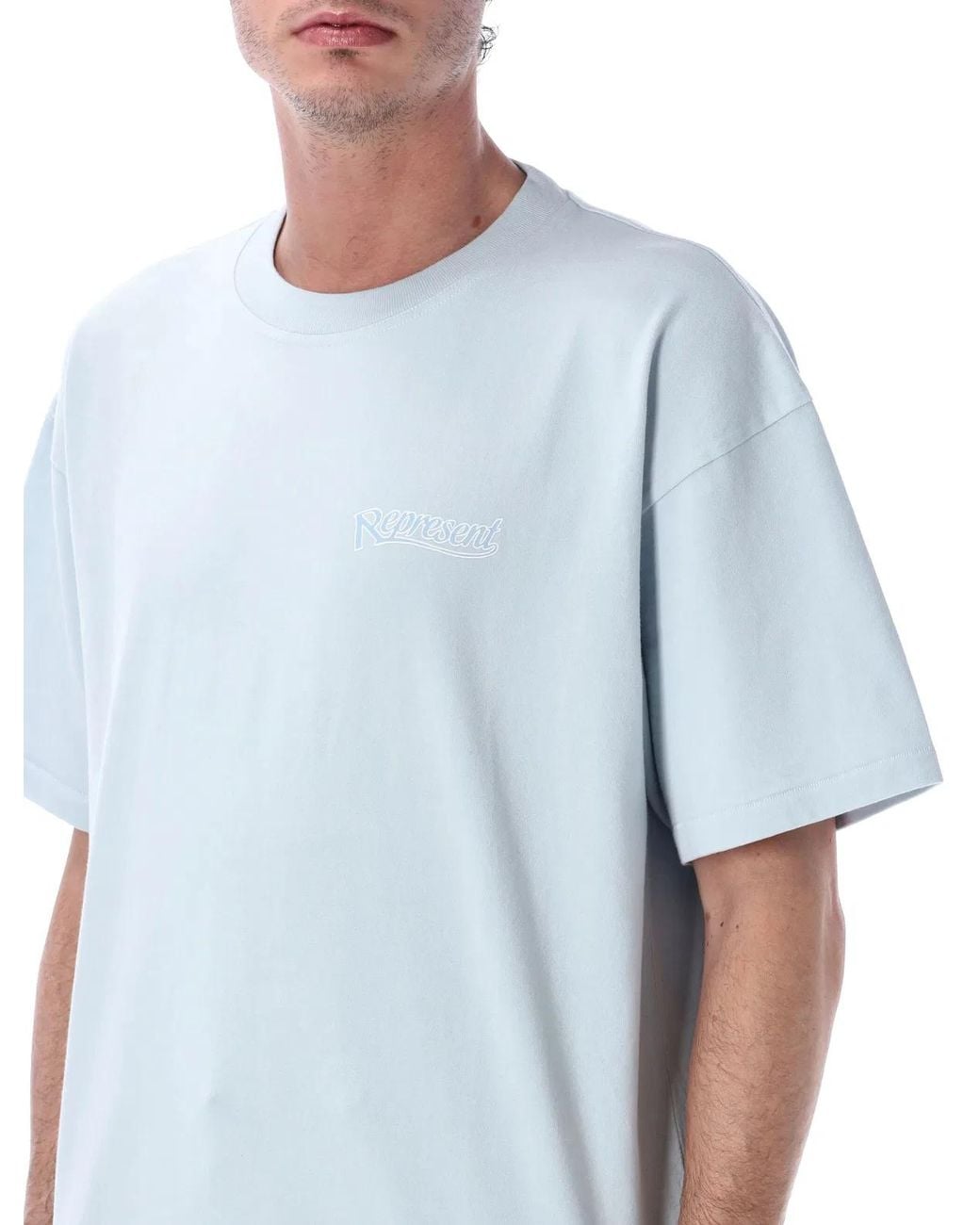 Represent Blue Showcasing Cotton T-Shirt for men