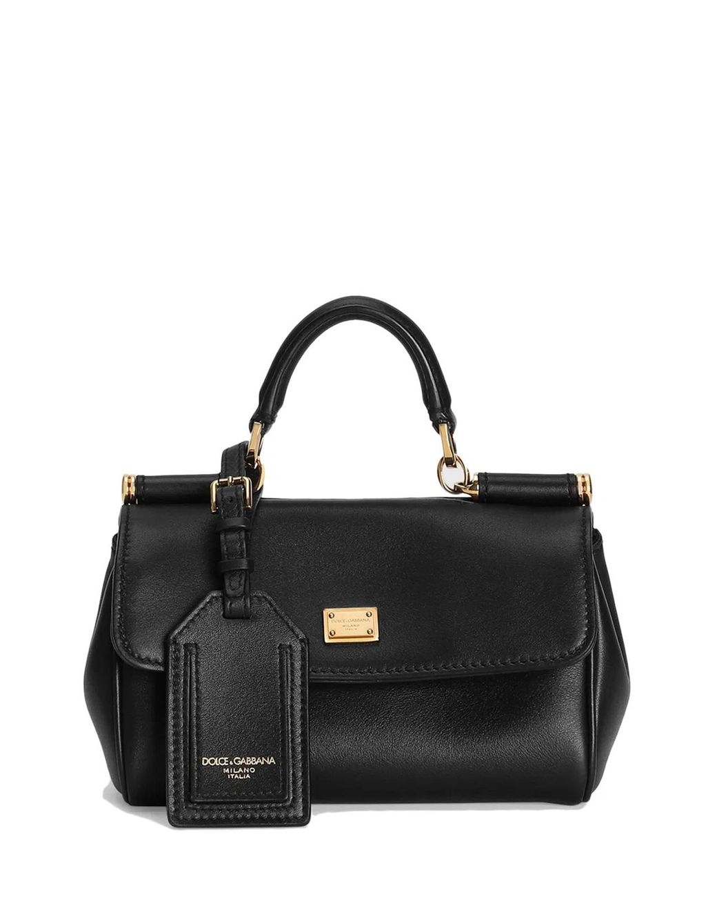 Dolce & Gabbana Black Dolce & Gabbana Calf Leather Top Handle Bag