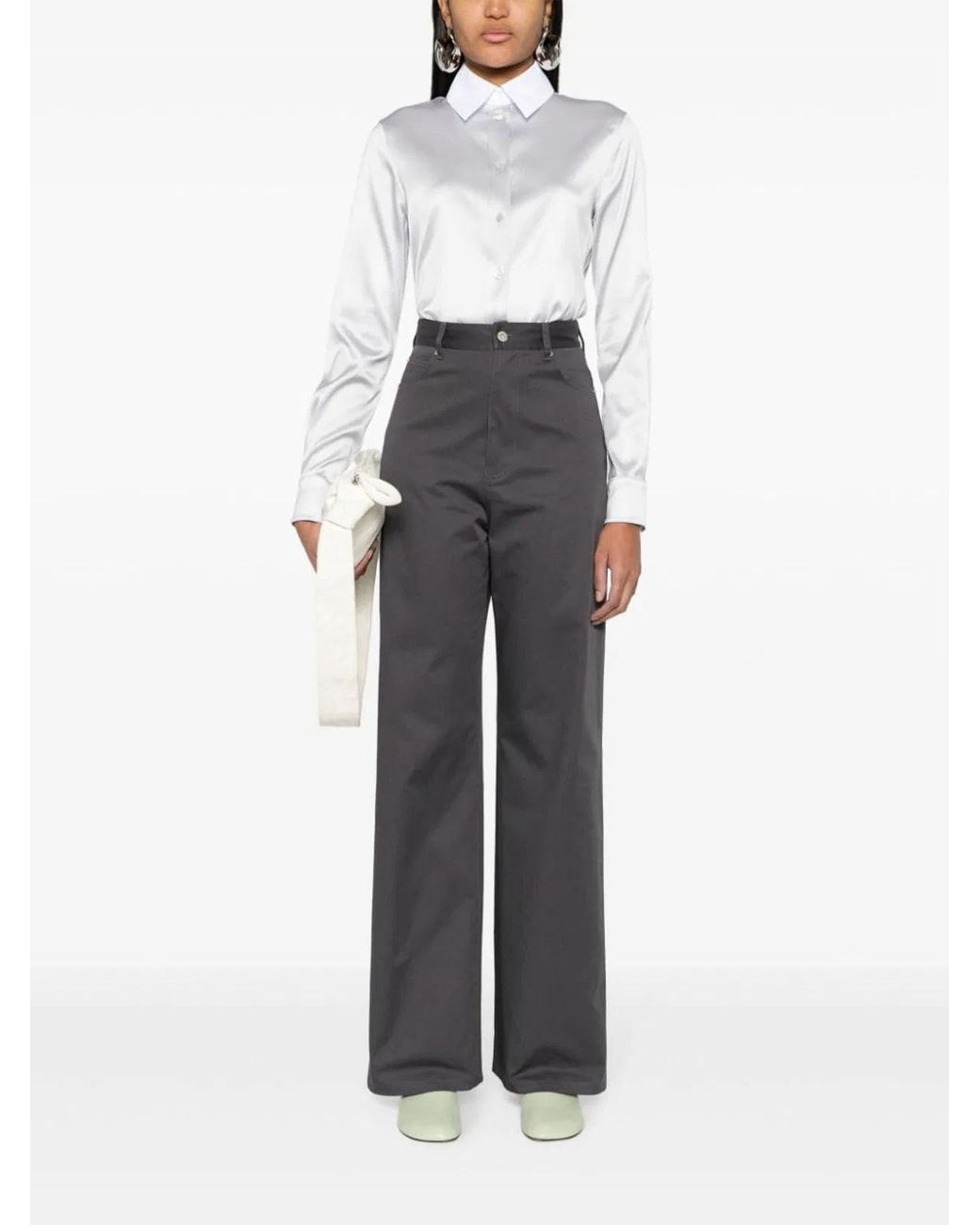 Loewe Blue High-Waisted Cotton Trousers