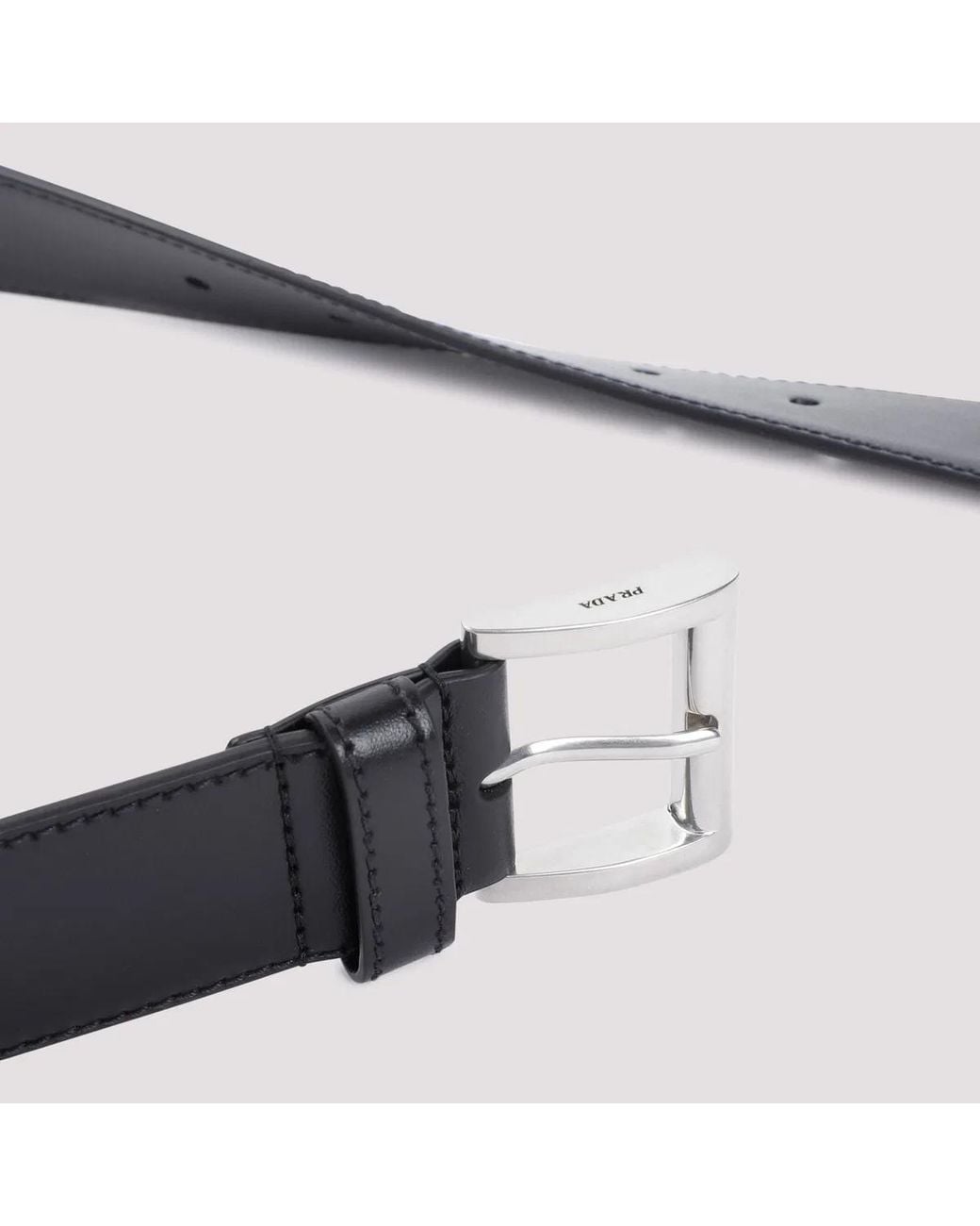 Prada Black Leather Belt