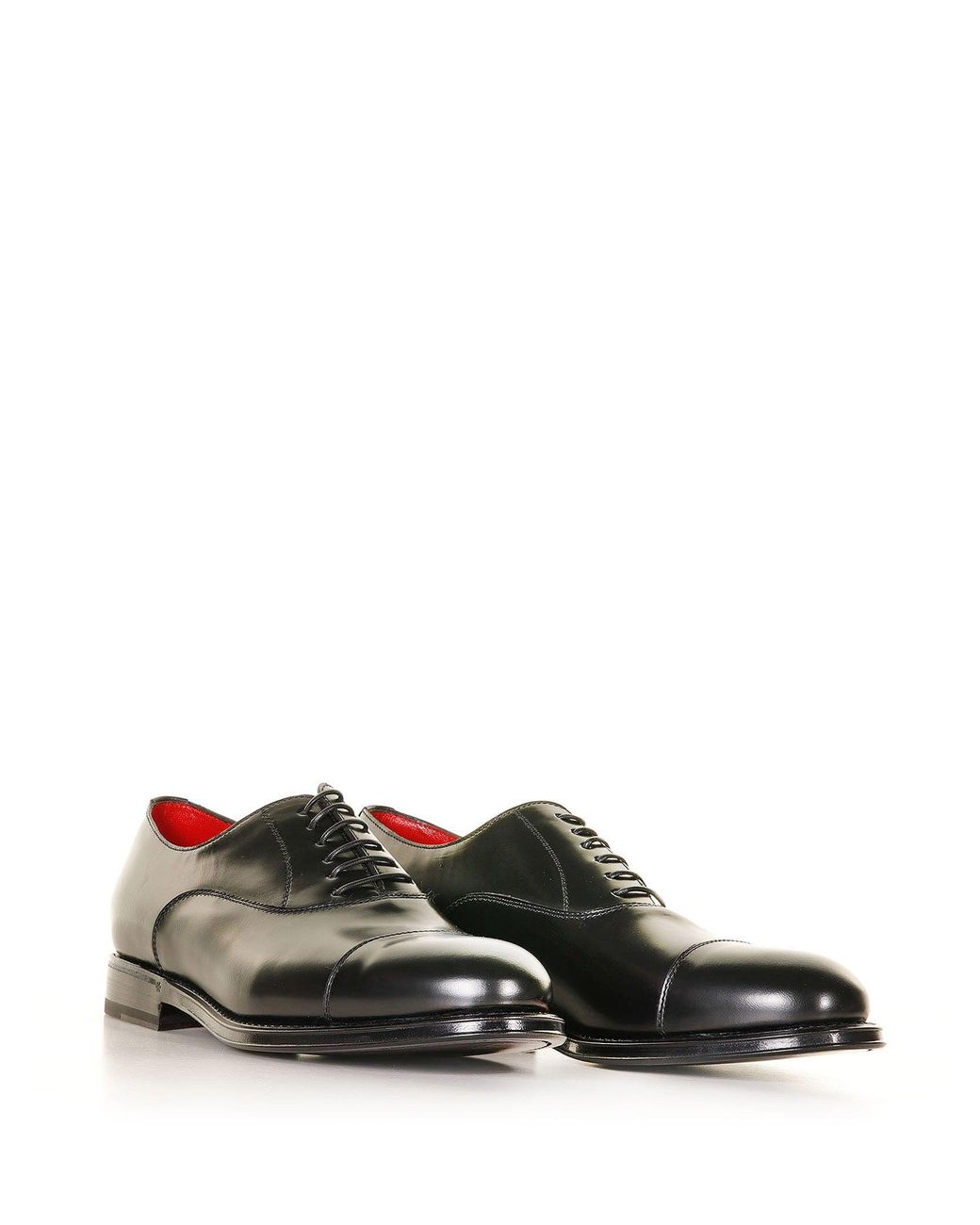 BARRET Black T Leather Oxford With Toe Cap for men