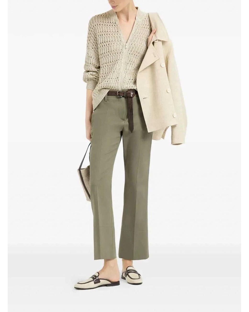 Brunello Cucinelli Gray Cotton Elastan Pants