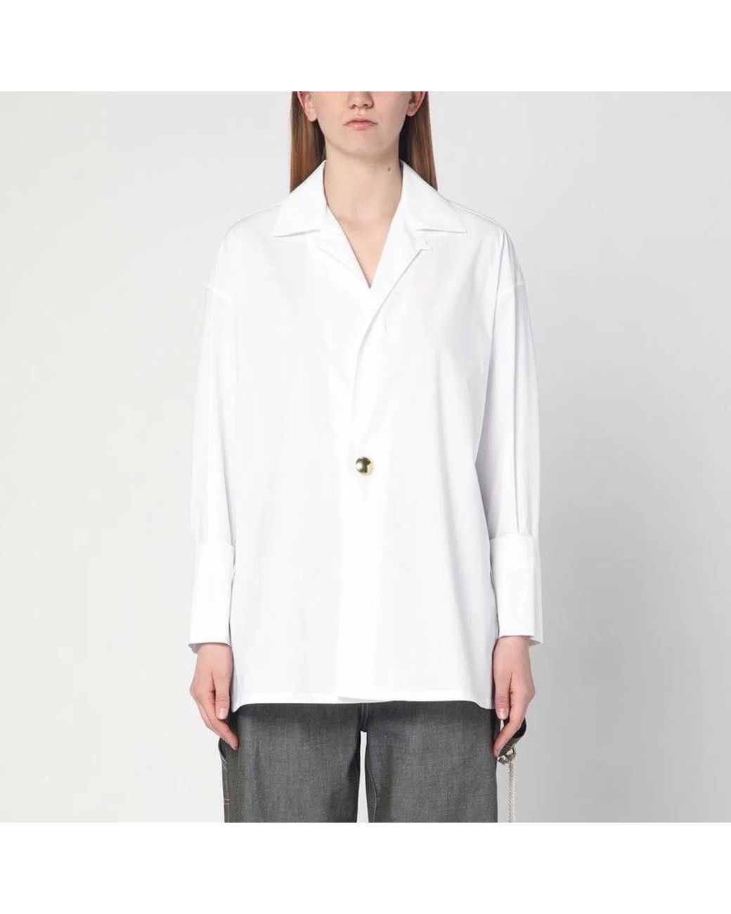 DARKPARK White Jodie Popeline Tunic Style Shirt