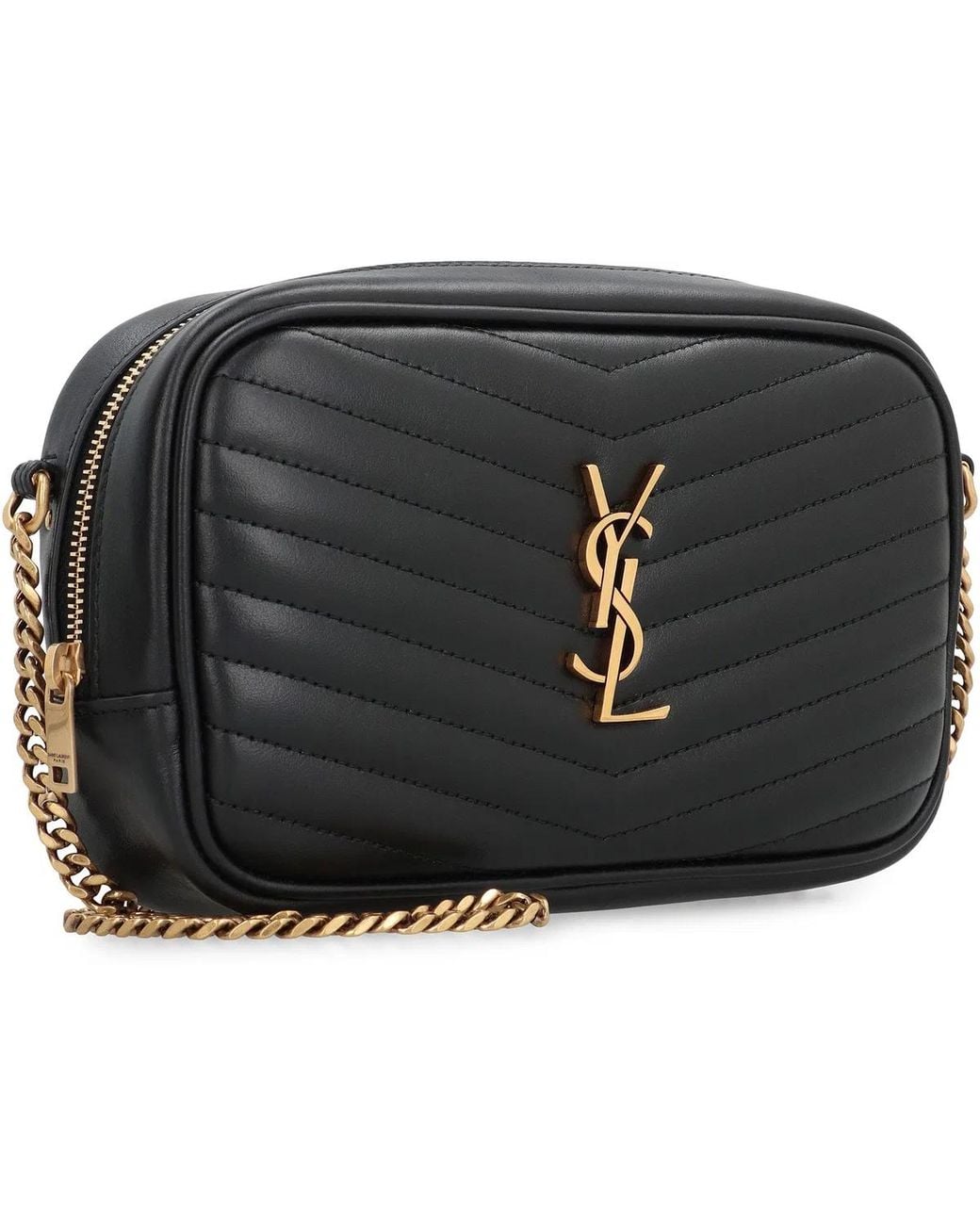 Saint Laurent Black Lou Leather Mini Crossbody Bag