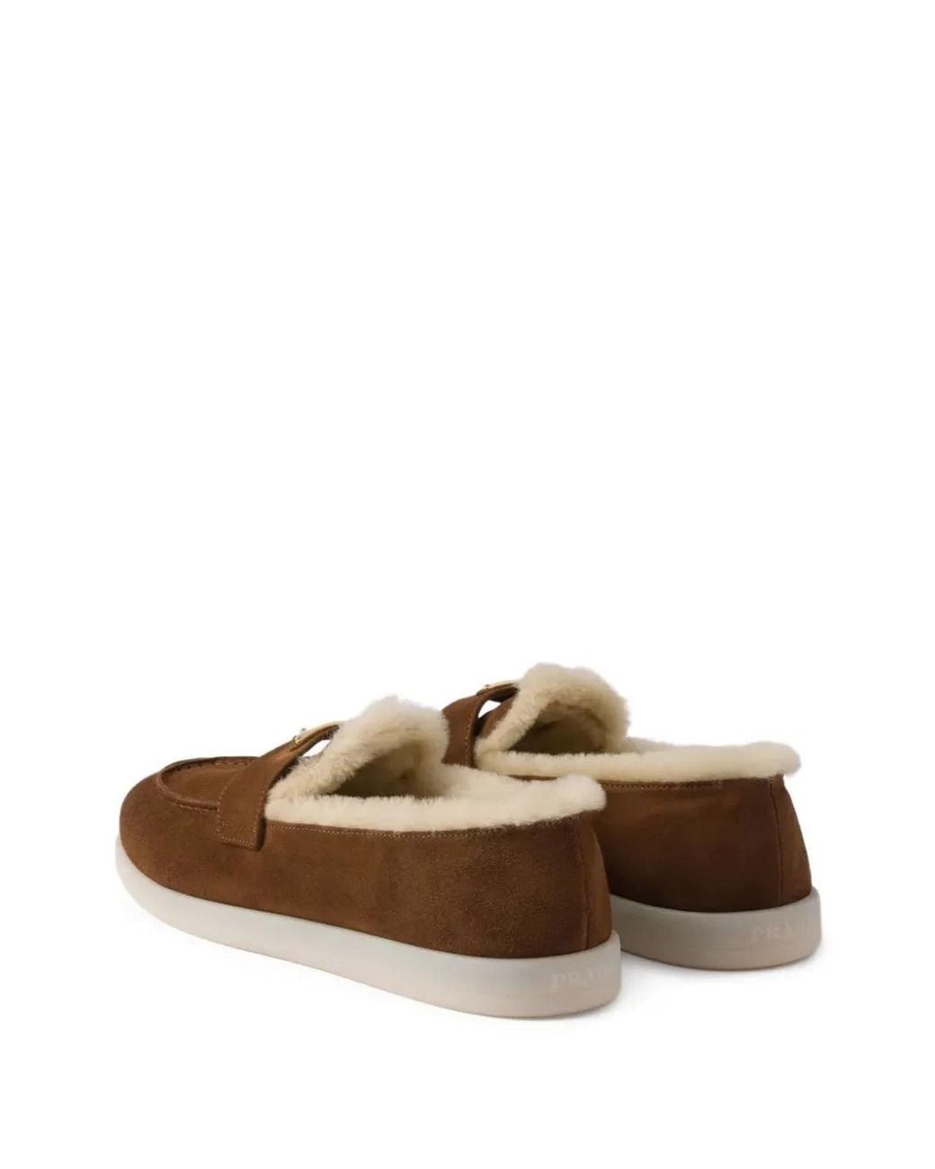 Prada Brown Suede Loafer Shoes