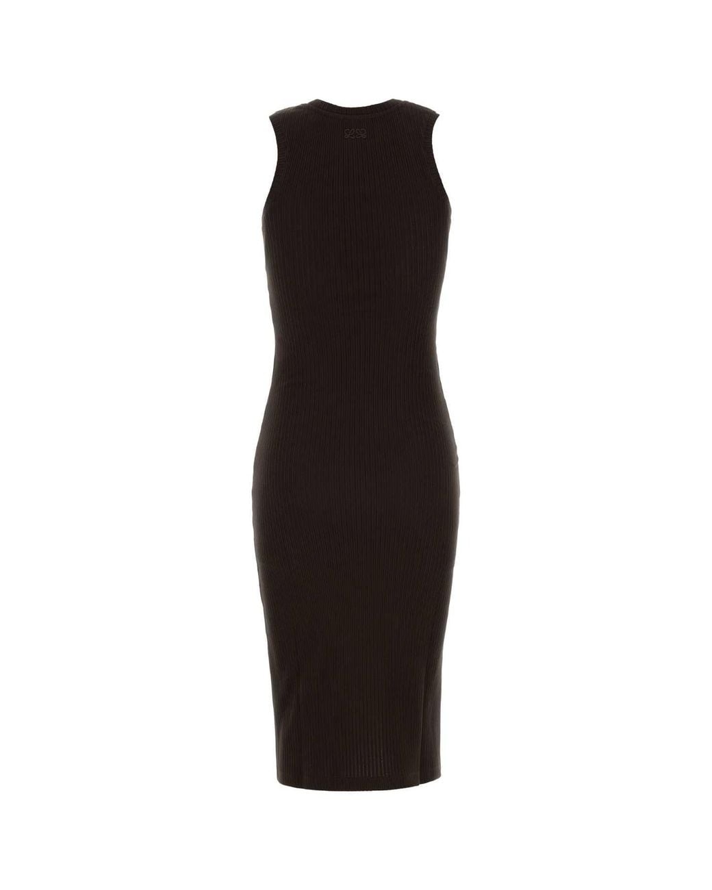 Loewe Black Chocolate Stretch Cotton Mini Dress