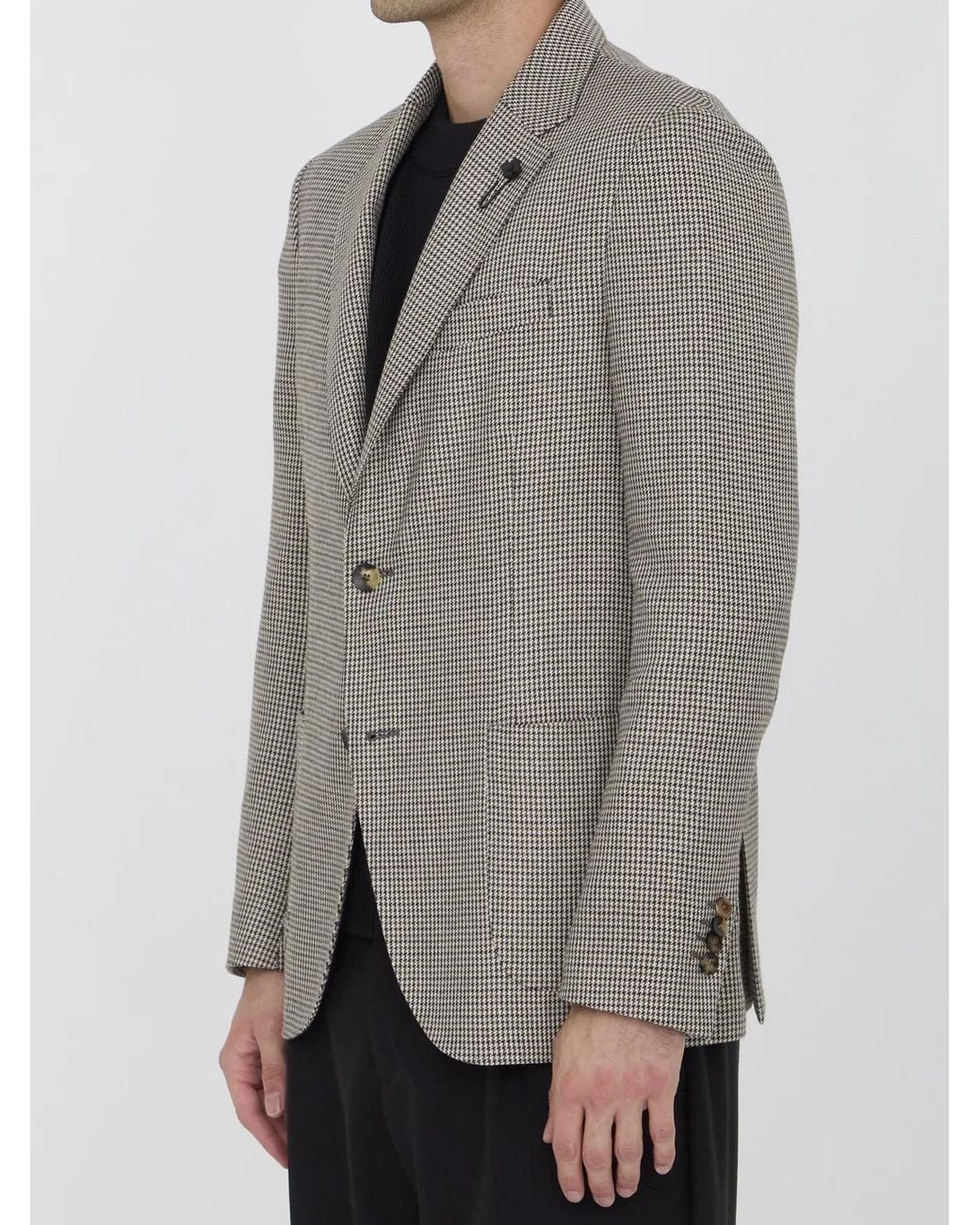 Lardini Gray Houndstooth Jacket for men