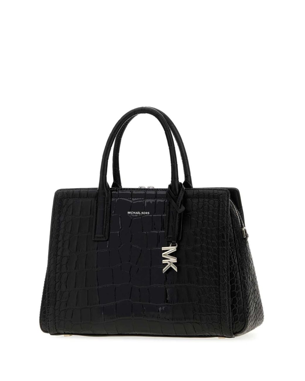 MICHAEL Michael Kors Black Structured Cow Leather Satchel Handbag