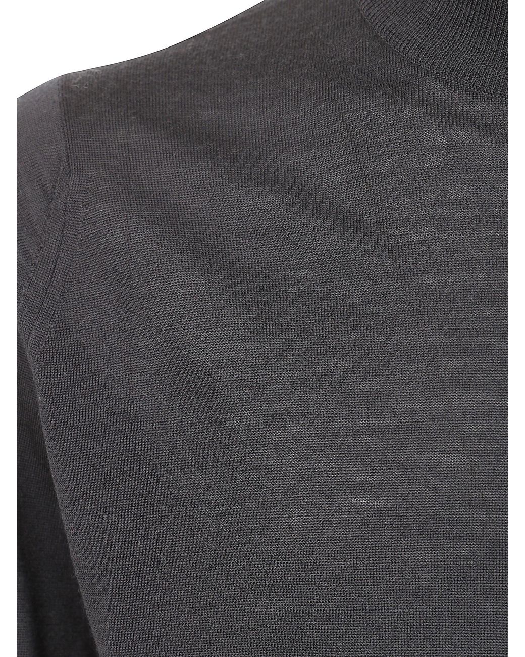 John Smedley Blue "Harcourt" Turtleneck Long Sleeves Mock Pullover for men
