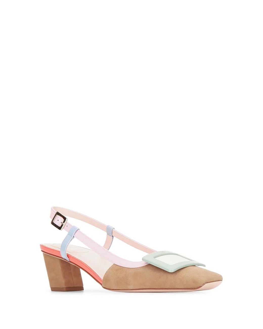 Roger Vivier Pink Bv Lacquered Buc Sling Back Dec 45