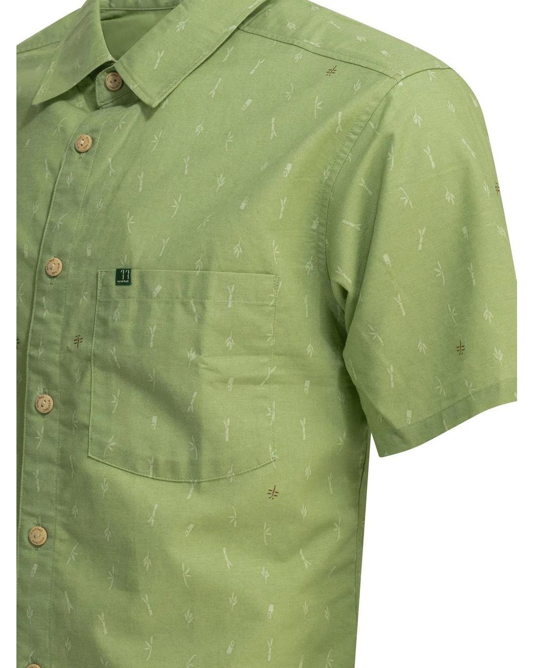 Montbell Green Cotton Bamboo Shirt for men