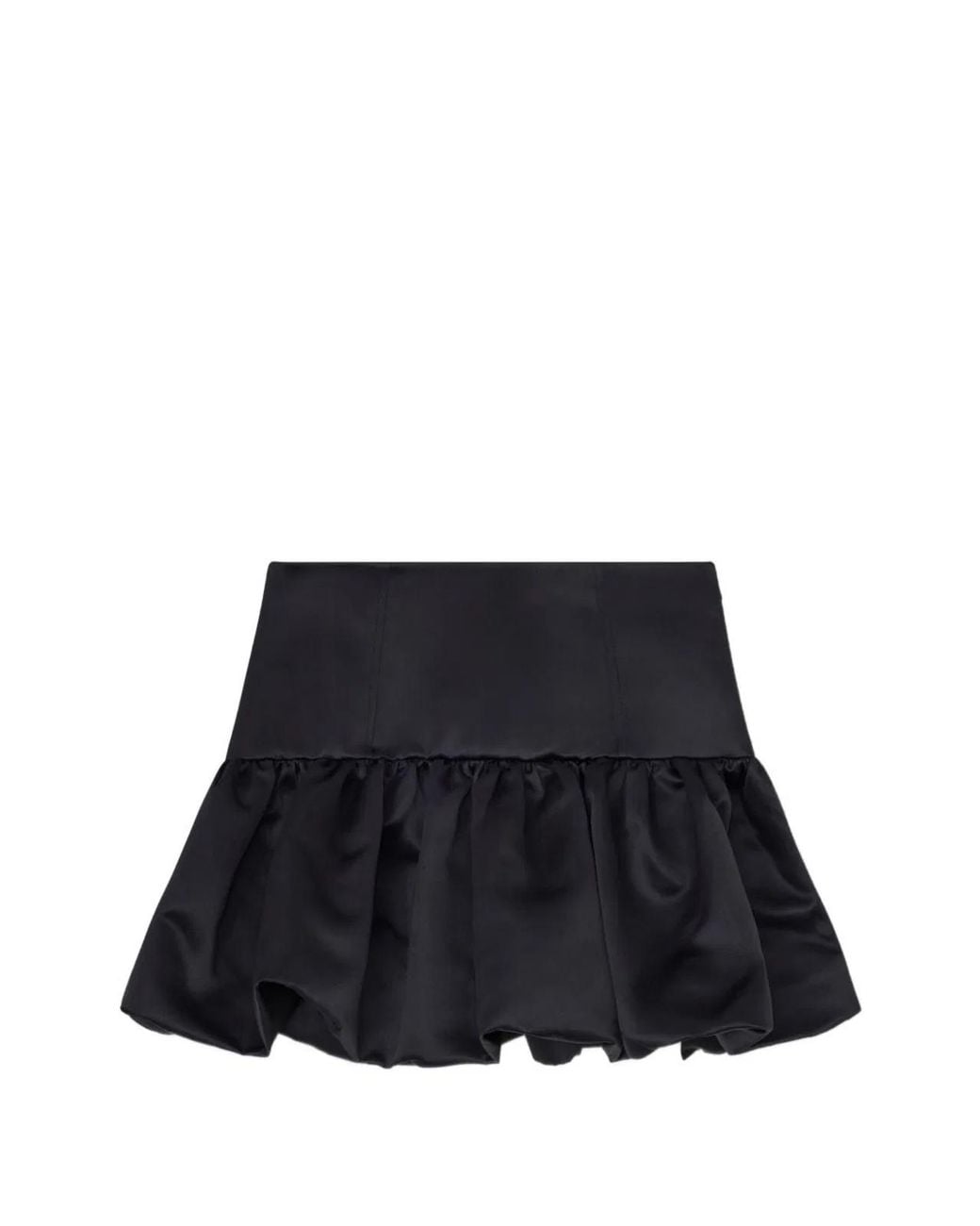Ganni Black Satin Mini Skirt
