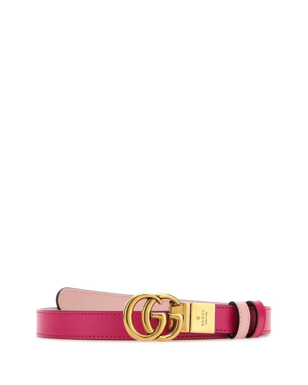 Gucci Pink Fuchsia Leather Gg Marmont Reversible Blend