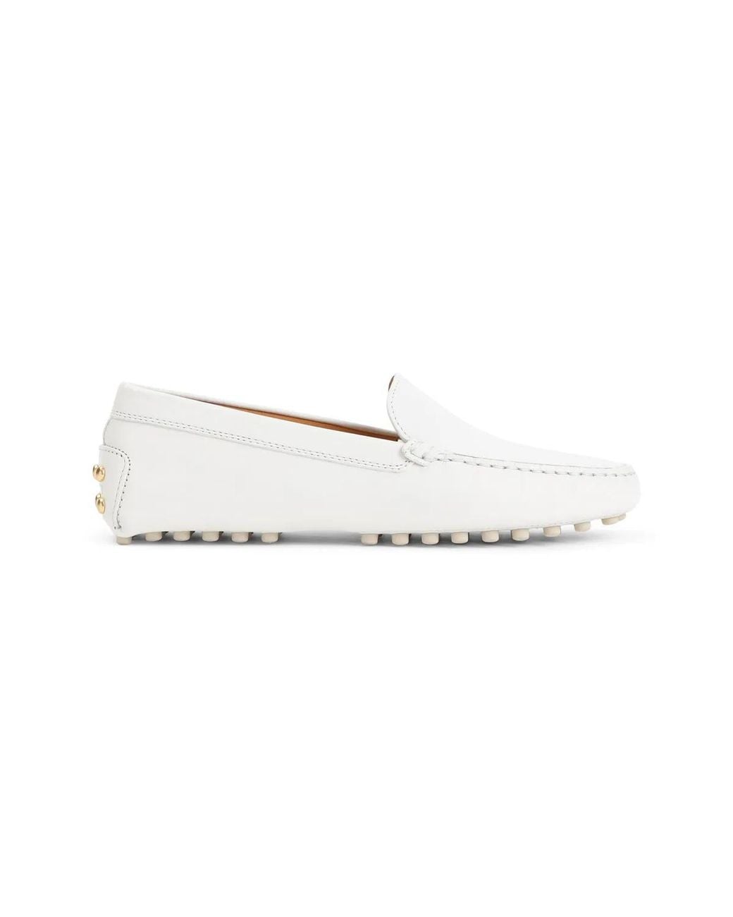 Tod's White Leather Loafers