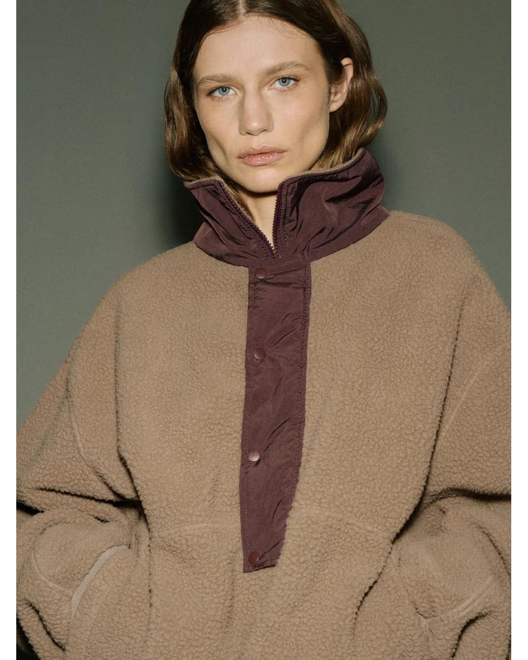 Entire studios Brown System Half Zip Fleece Onyx for men