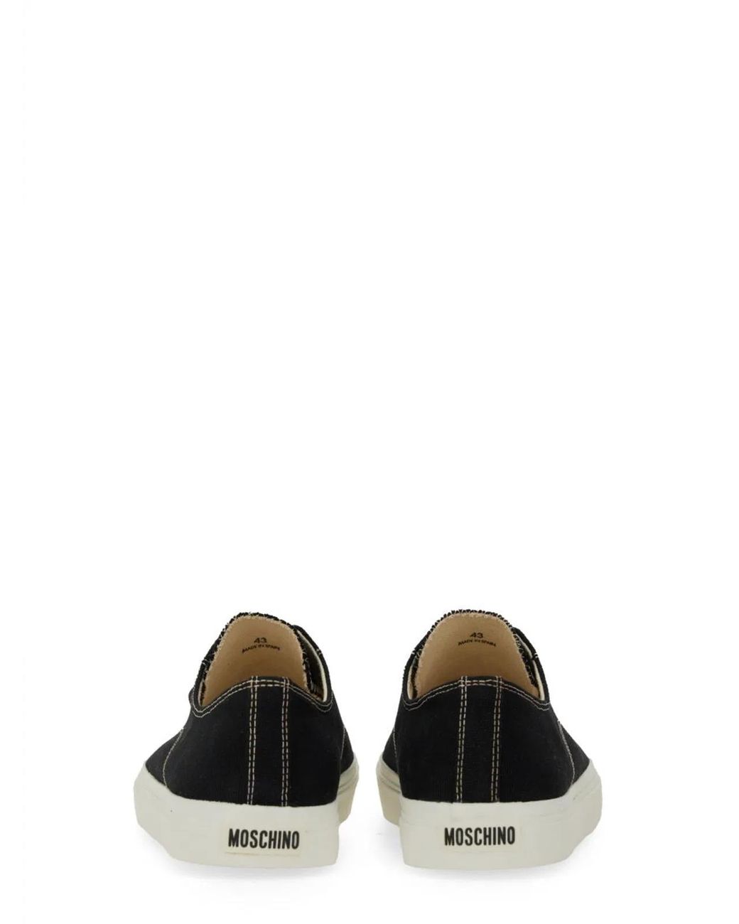 Moschino Black Leather Sneaker Edge Trainers for men