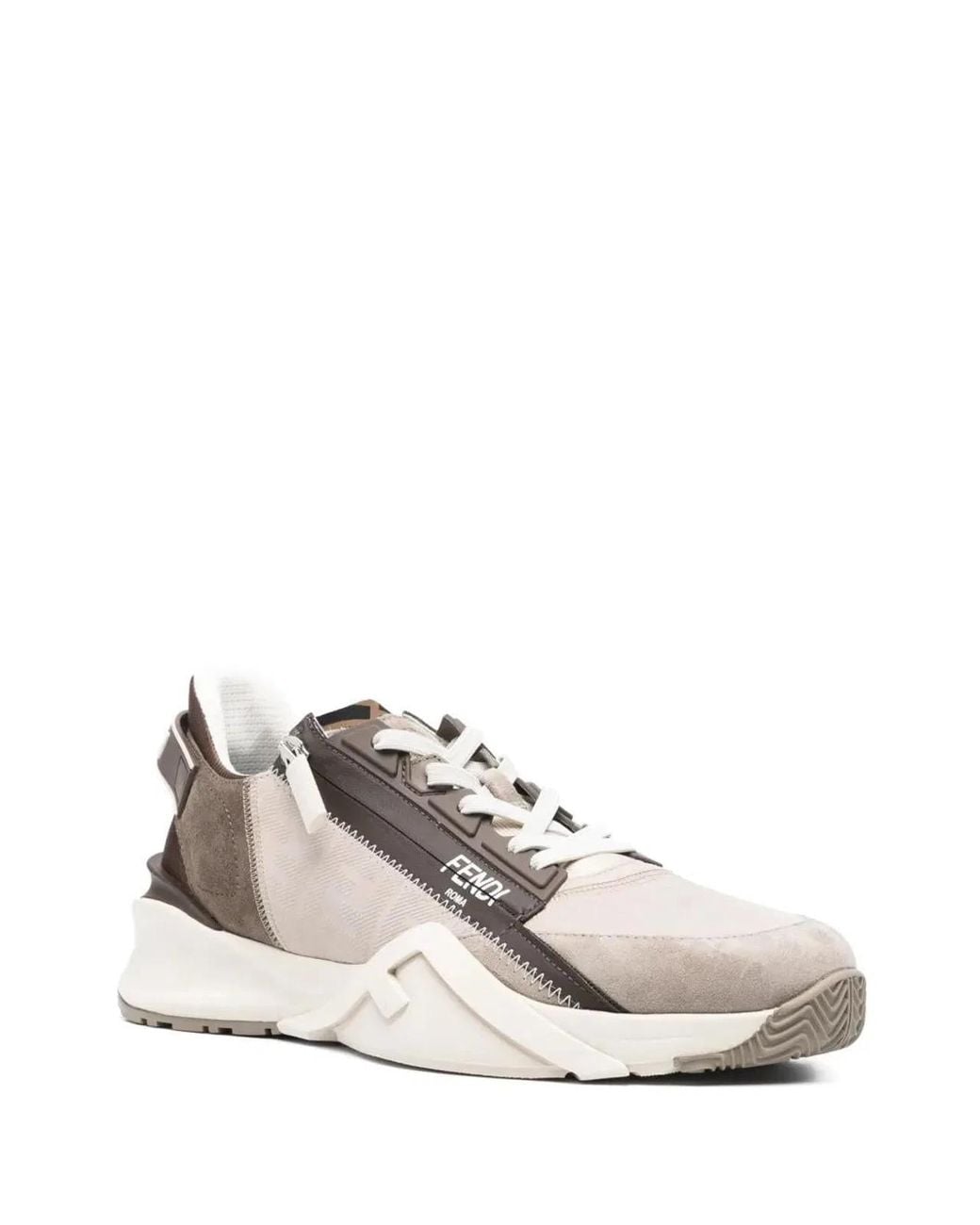 Fendi Brown Flow Low-Top Sneakers for men